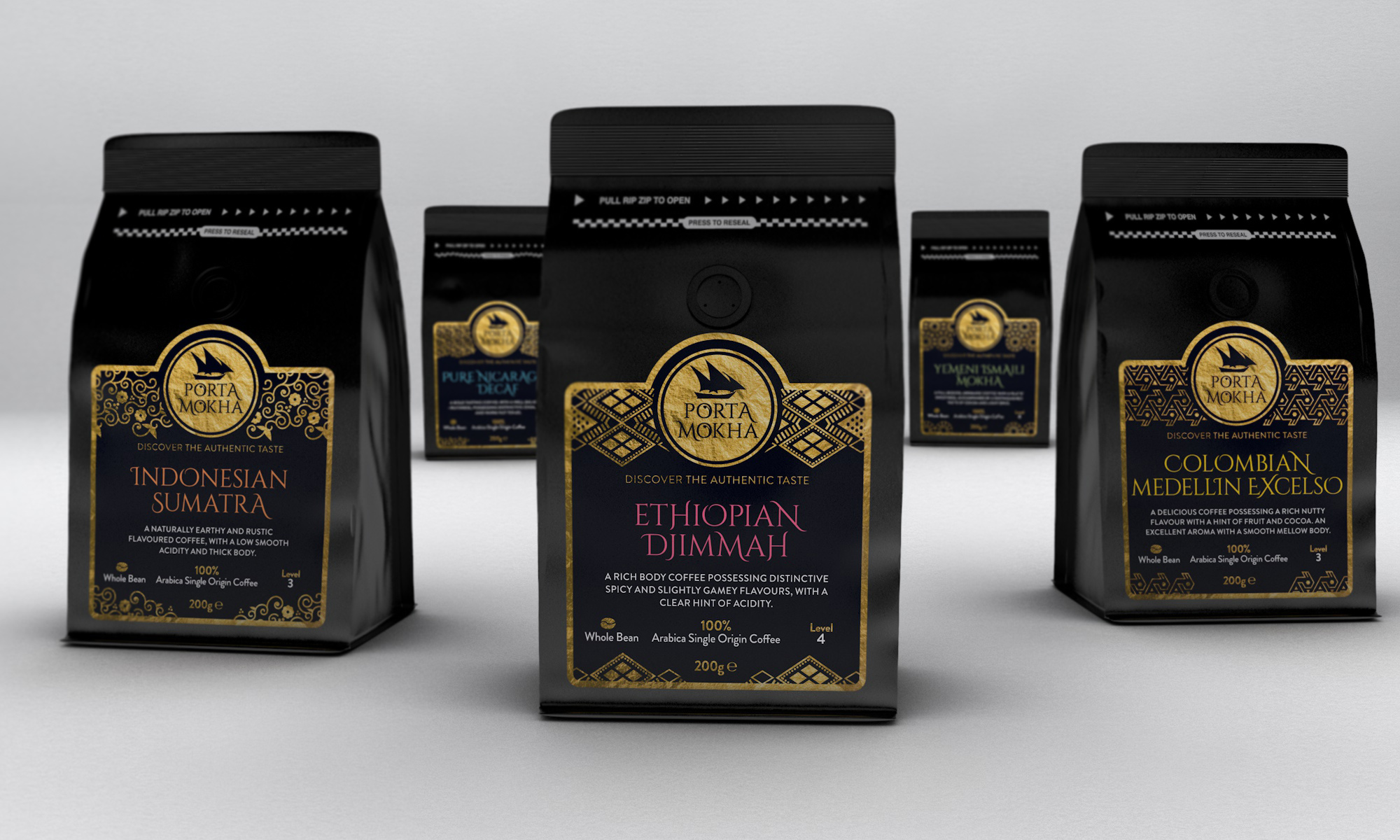 Porta Mokha coffee range designs