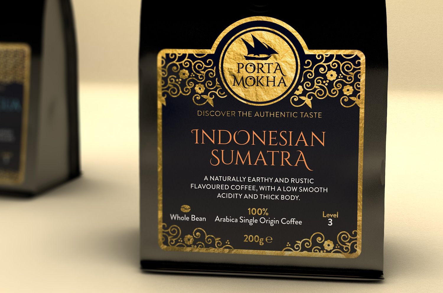 Indonesian Sumatran coffee package design