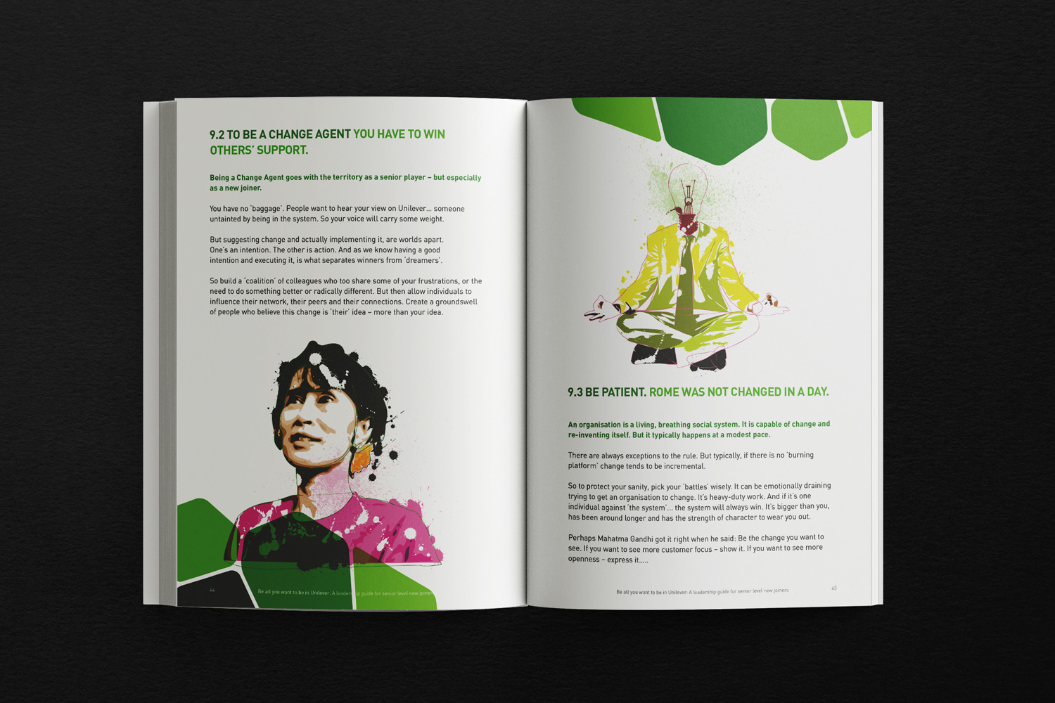 double page spread Unilever leadership Guide.