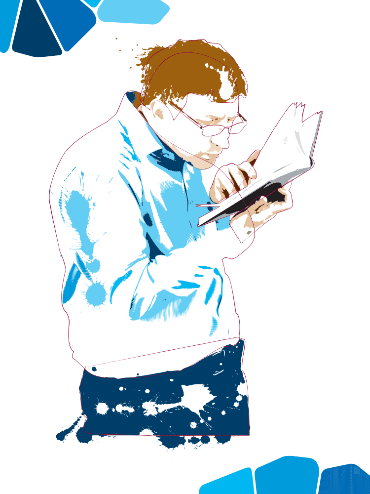 man reading illustration